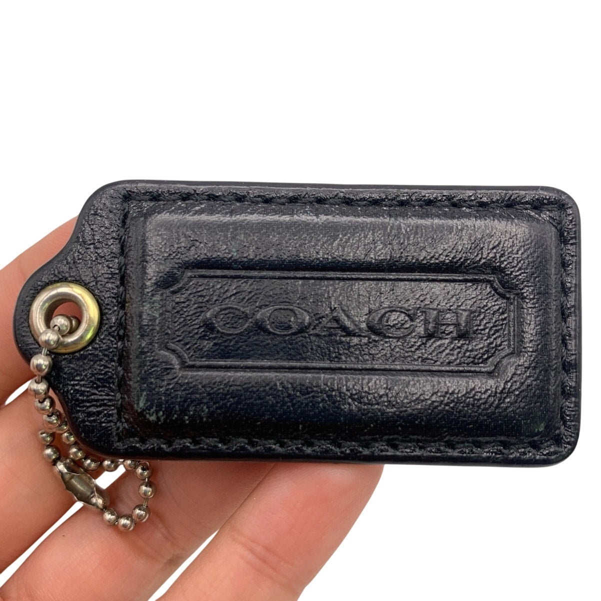 2.5" COACH Black Fob Bag Charm Hang tag Hangtag