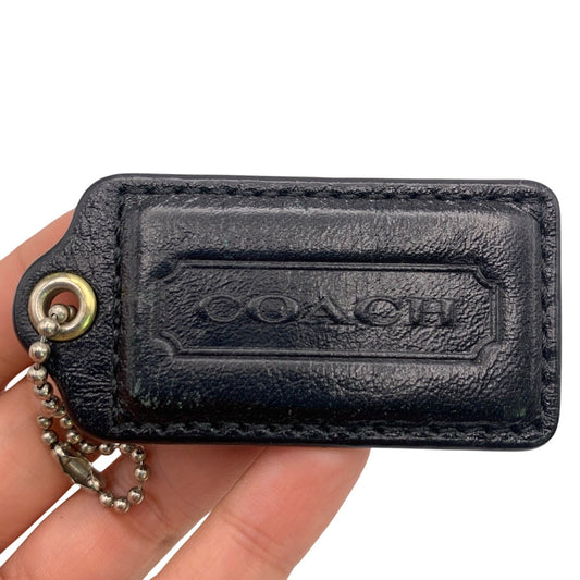 2.5" COACH Black Fob Bag Charm Hang tag Hangtag
