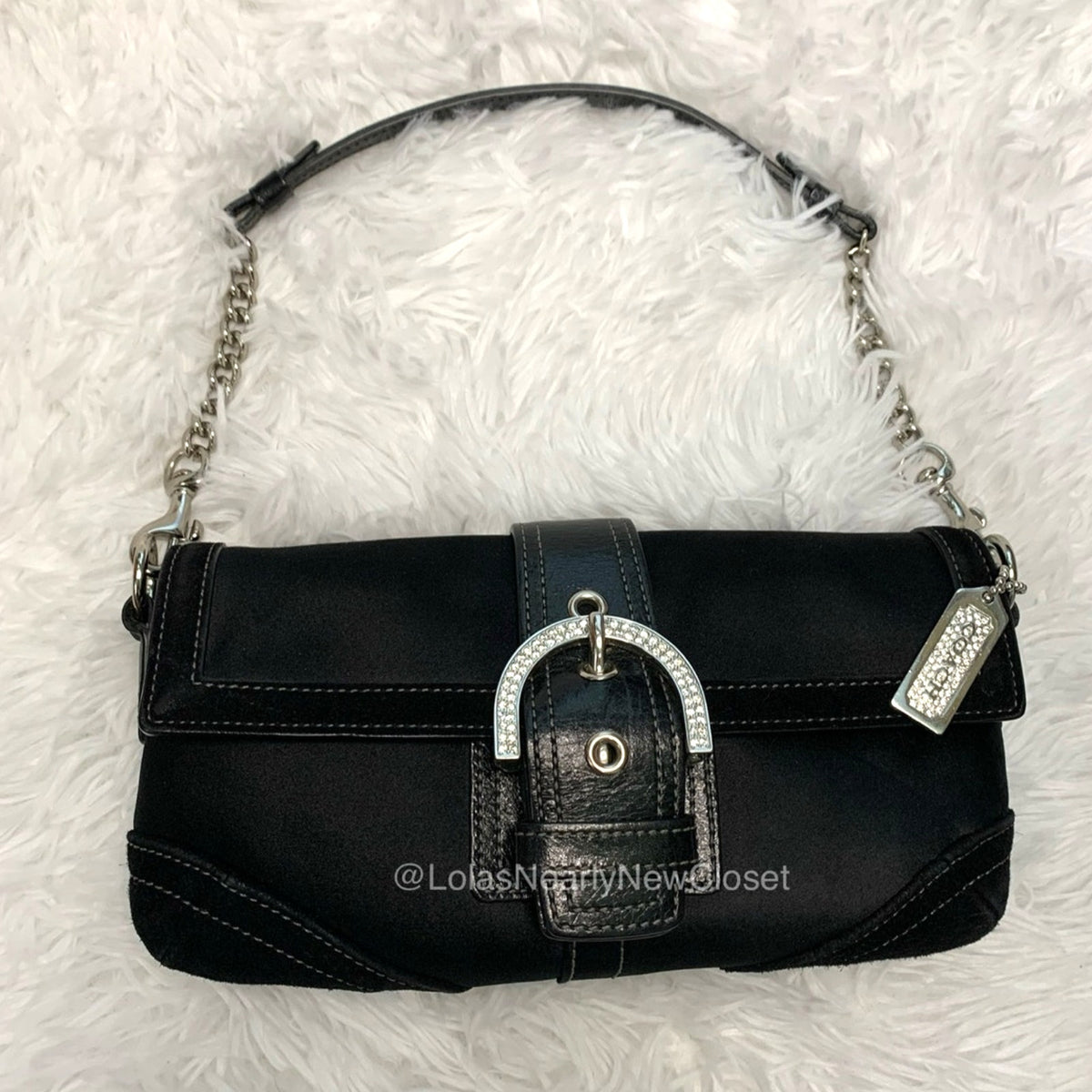 Vintage Coach y2k Madison 3578 Convertible Flap Satin Evening Bag