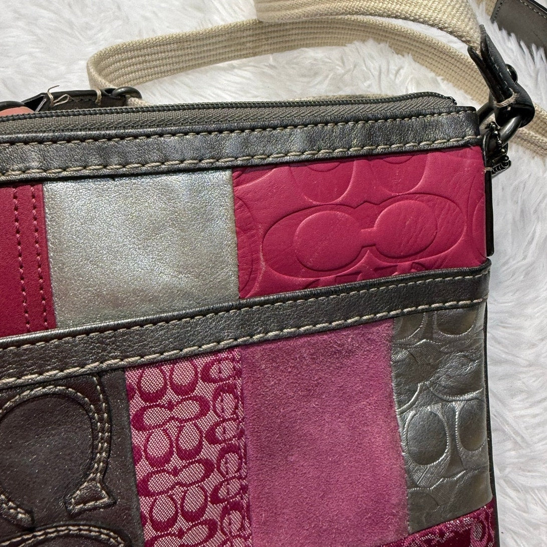 Y2K Coach Holiday Patchwork Swingpack Crossbody Bag