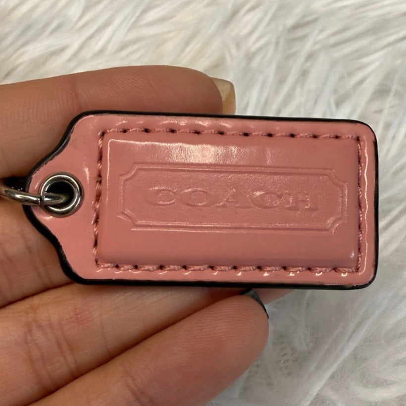 1.5" COACH Pink Fob Bag Charm Hang tag Hangtag