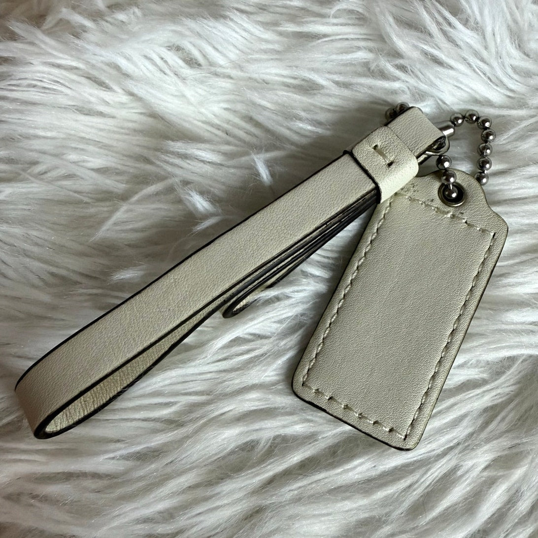 2" COACH White Fob Bag Charm Hang tag Hangtag