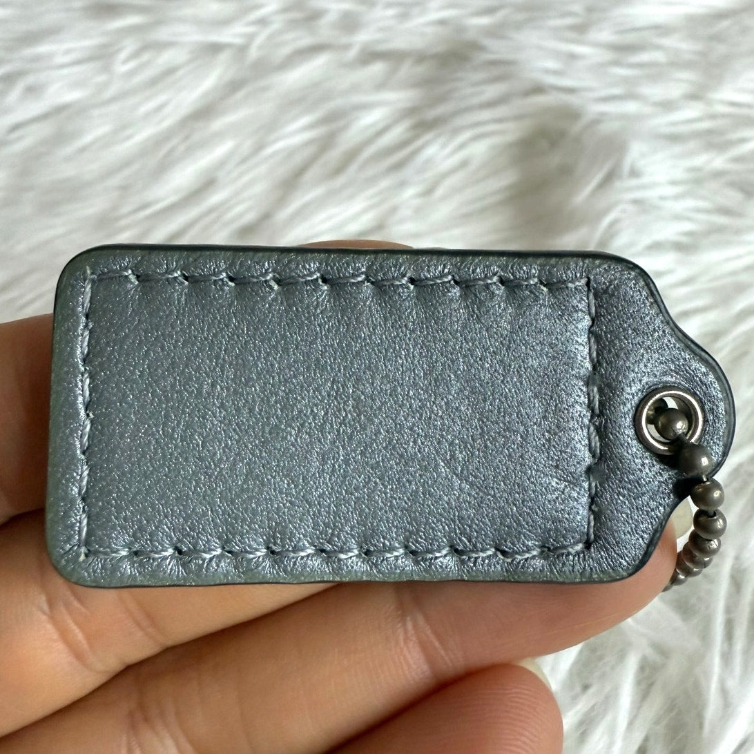 1.5" COACH Blue Fob Bag Charm Hang tag Hangtag