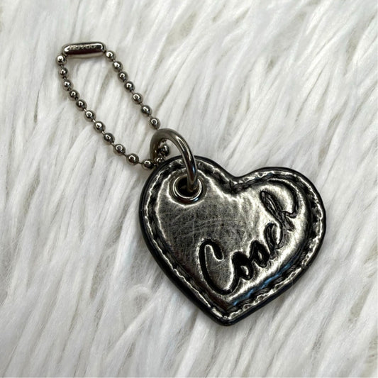 1" COACH Poppy Heart Fob Bag Charm Hang tag Hangtag