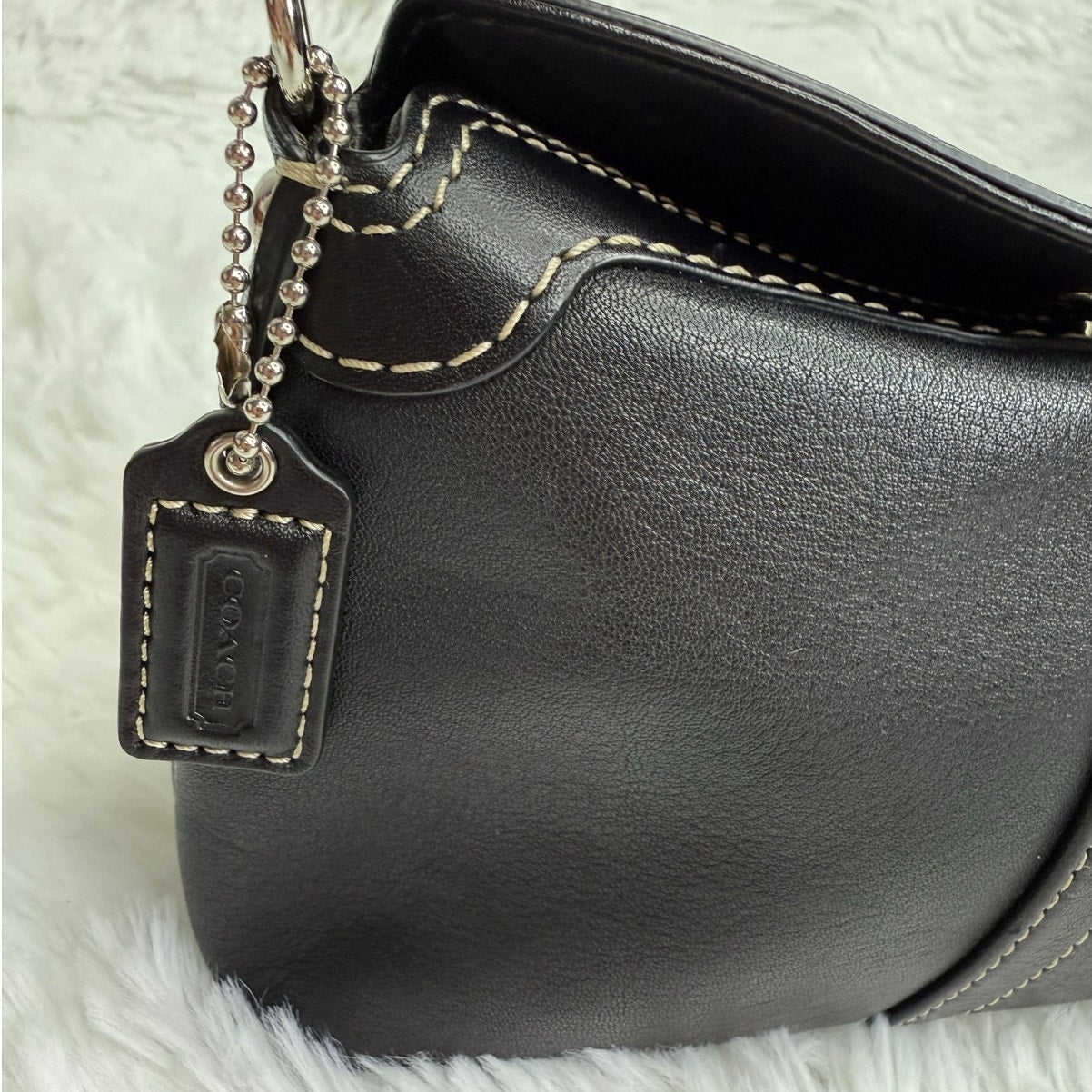 y2k COACH Black Signature Canvas Mini Purse Wristlet
