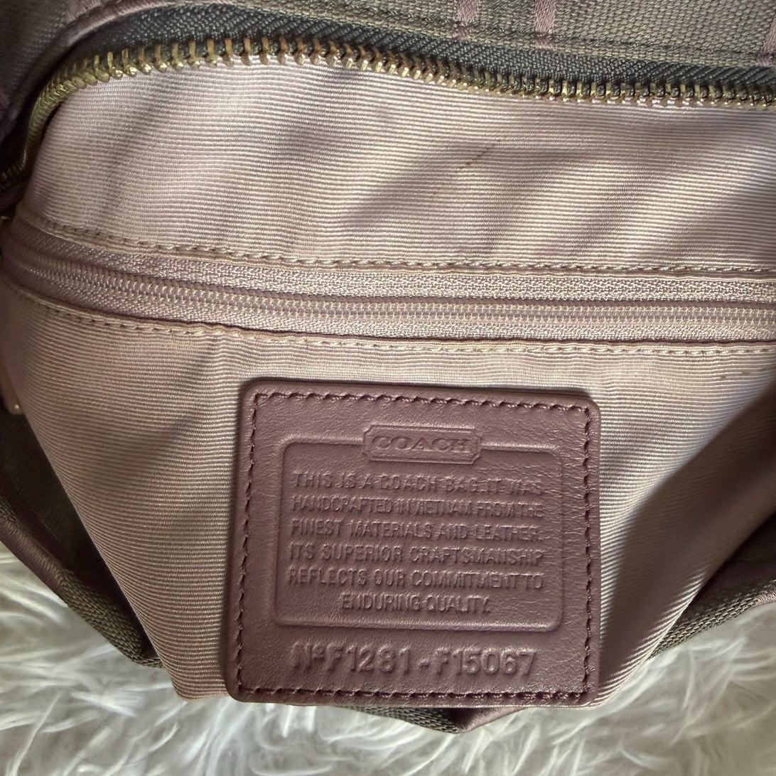 COACH Purple Signature Canvas Duffle Shoulder Bag Crossbody