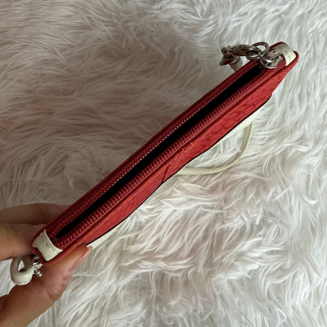 Vintage COACH y2k soho Red Canvas Wristlet