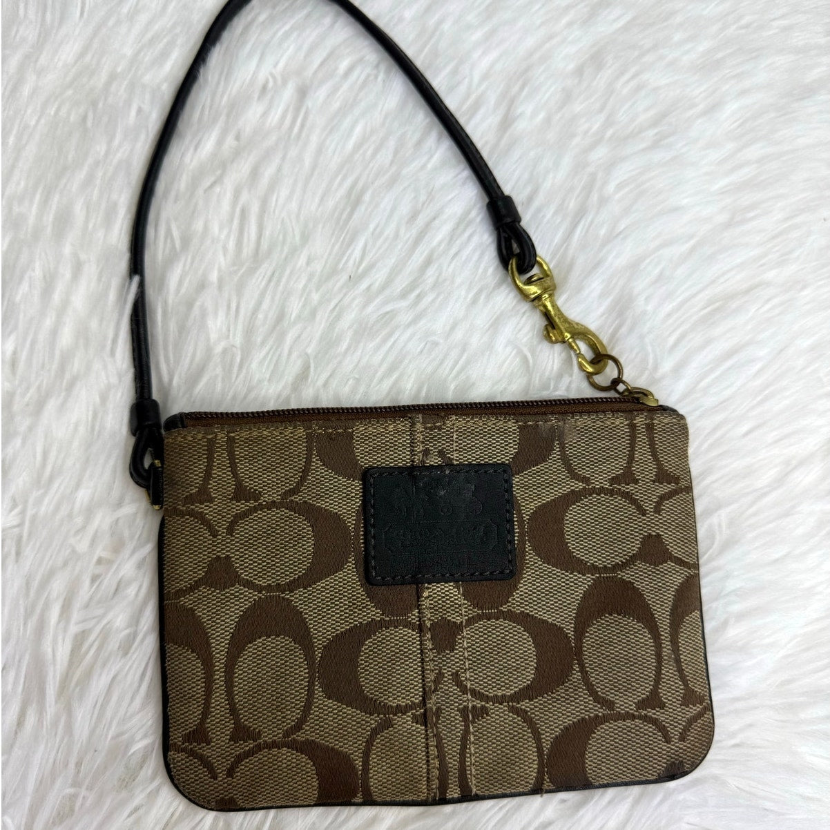 Y2K COACH Legacy Brown Black Wristlet