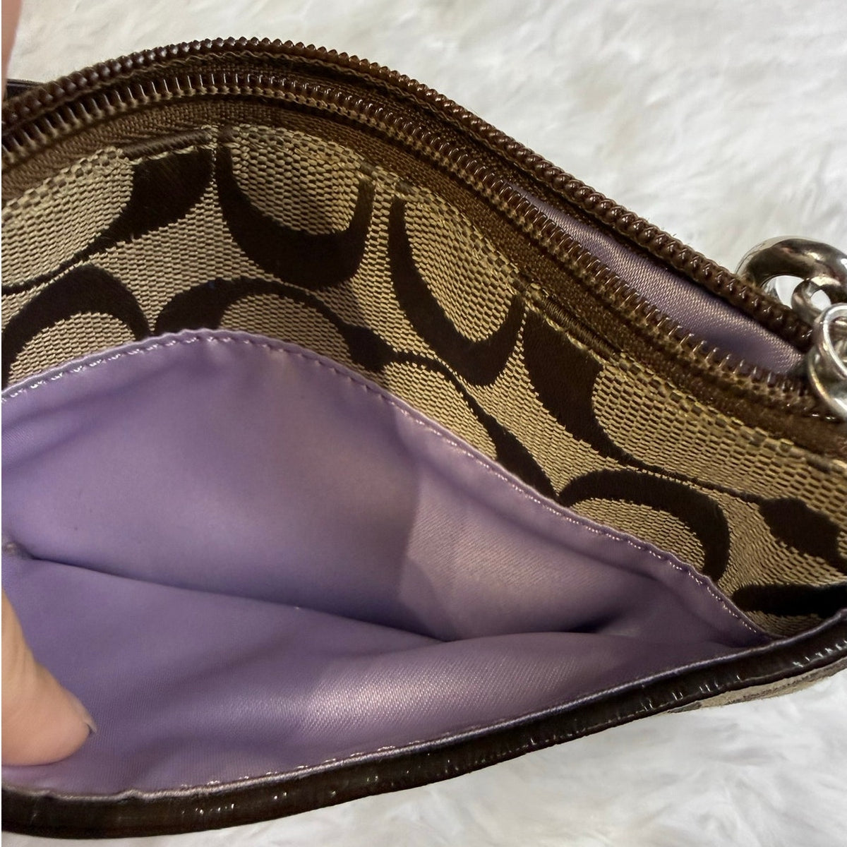 Coach Brown Wristlet