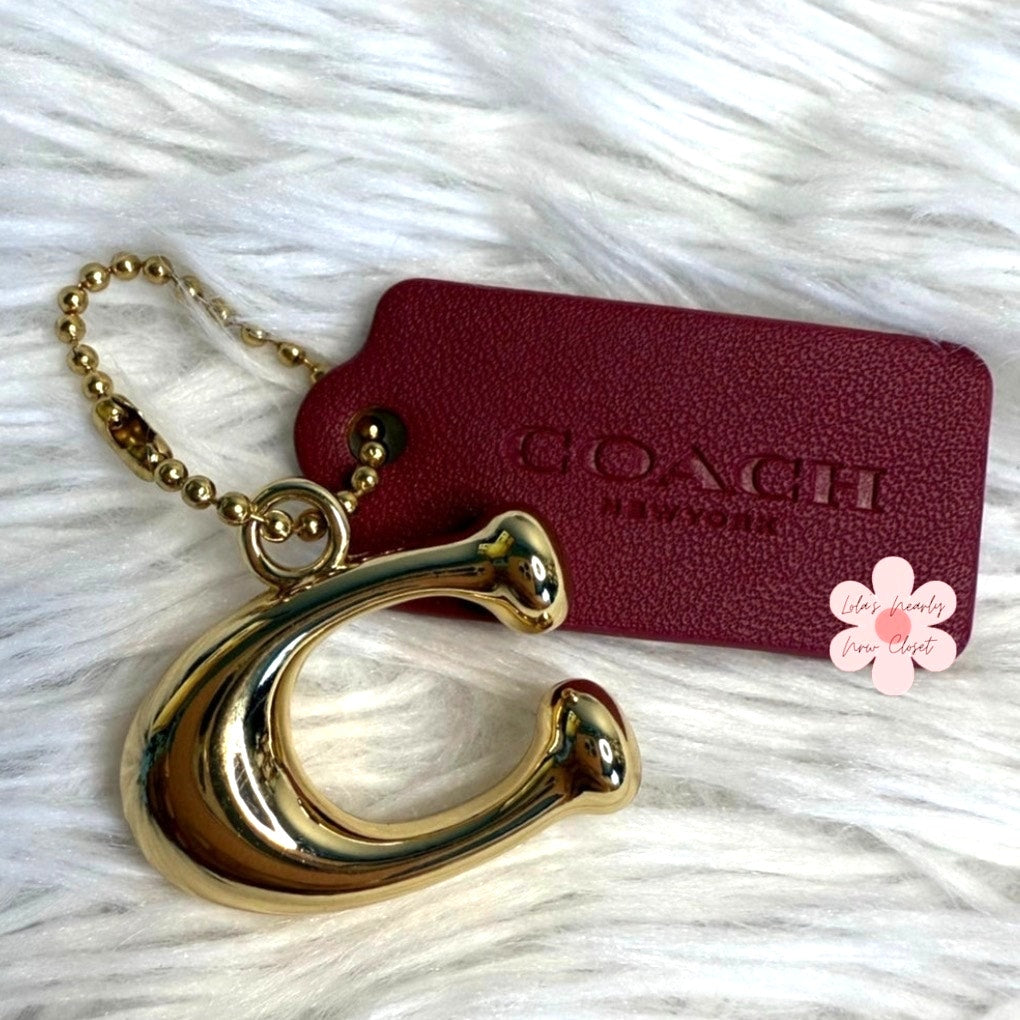 1.5" COACH "C" Hang Tag Key Fob Bag Charm