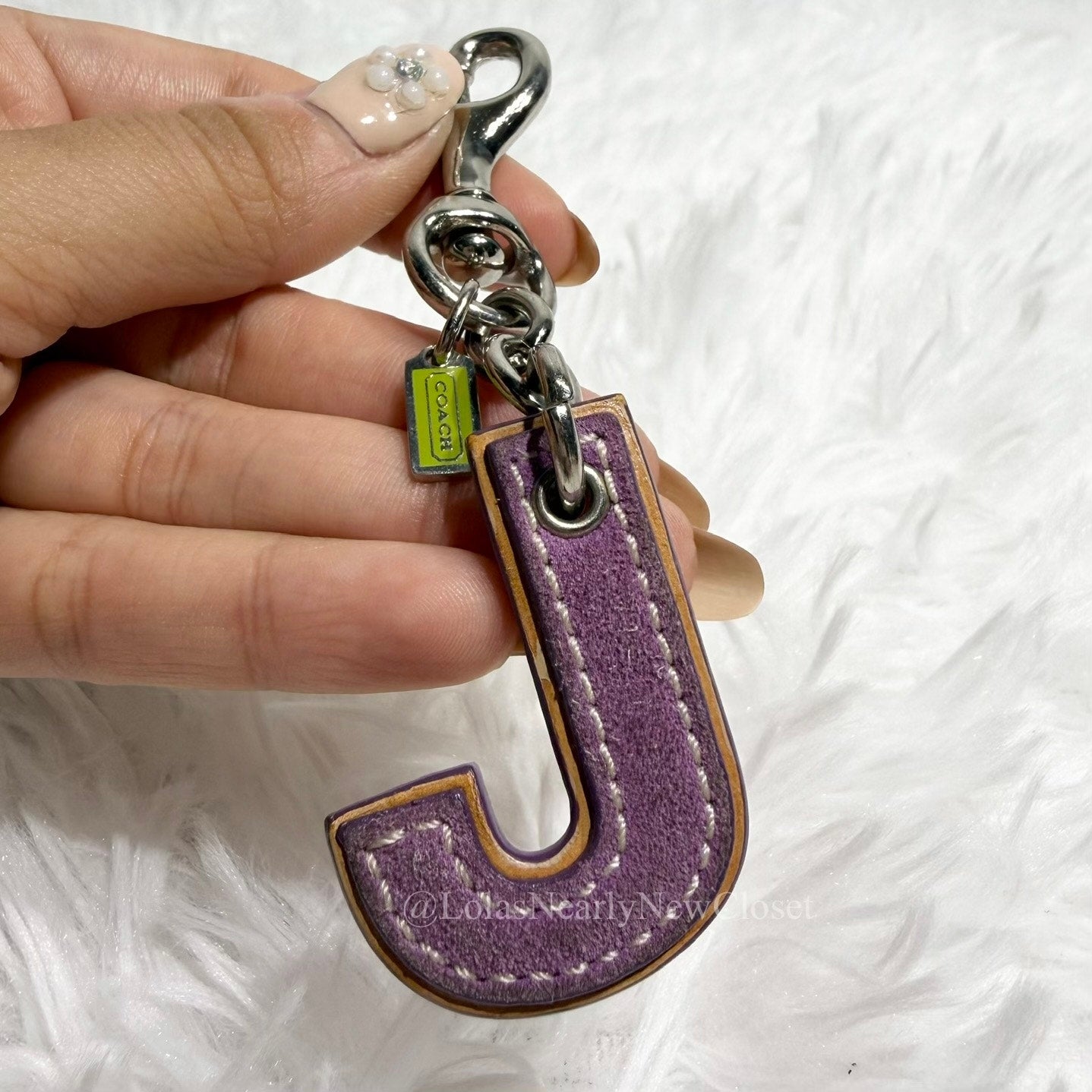 y2k Coach Initial Suede Bag Charm