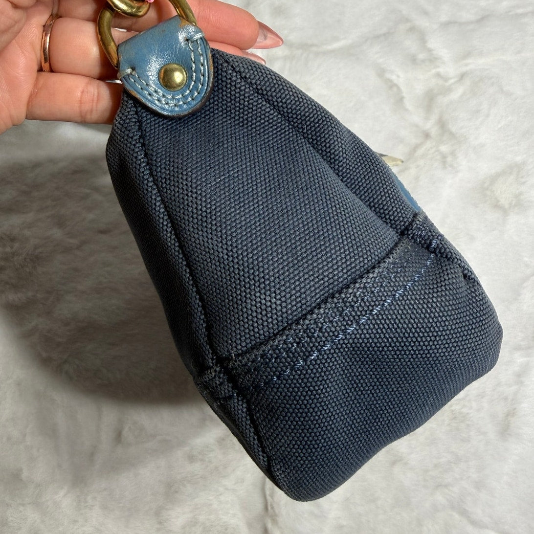 y2k COACH Vintage Kisslock Stripe Top Handle Mini Purse