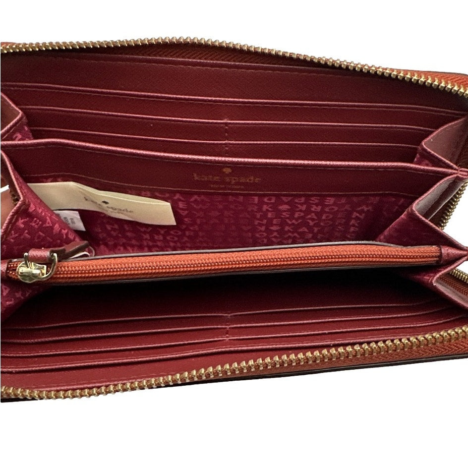 KATE SPADE New York Maroon Zip Around Wallet