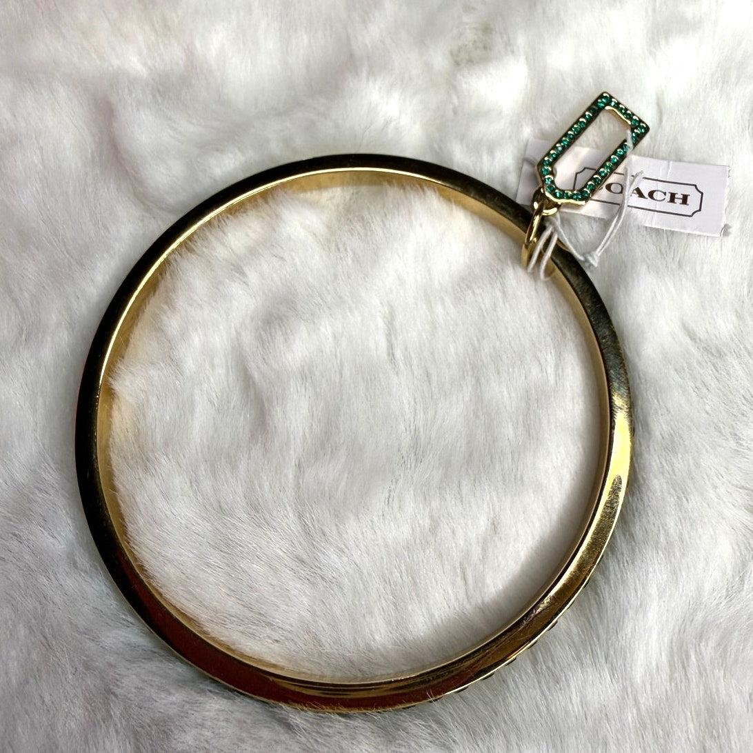 Coach Pave Crystal 96416 gold-tone bangle bracelet crystal hinge