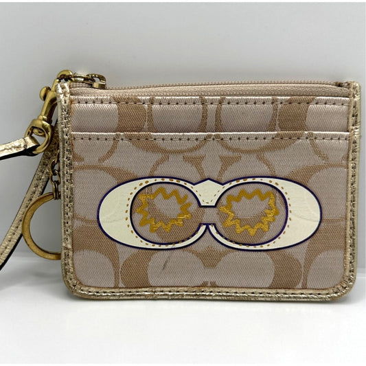 COACH Signature Canvas Coin purse ID holder Card Holder