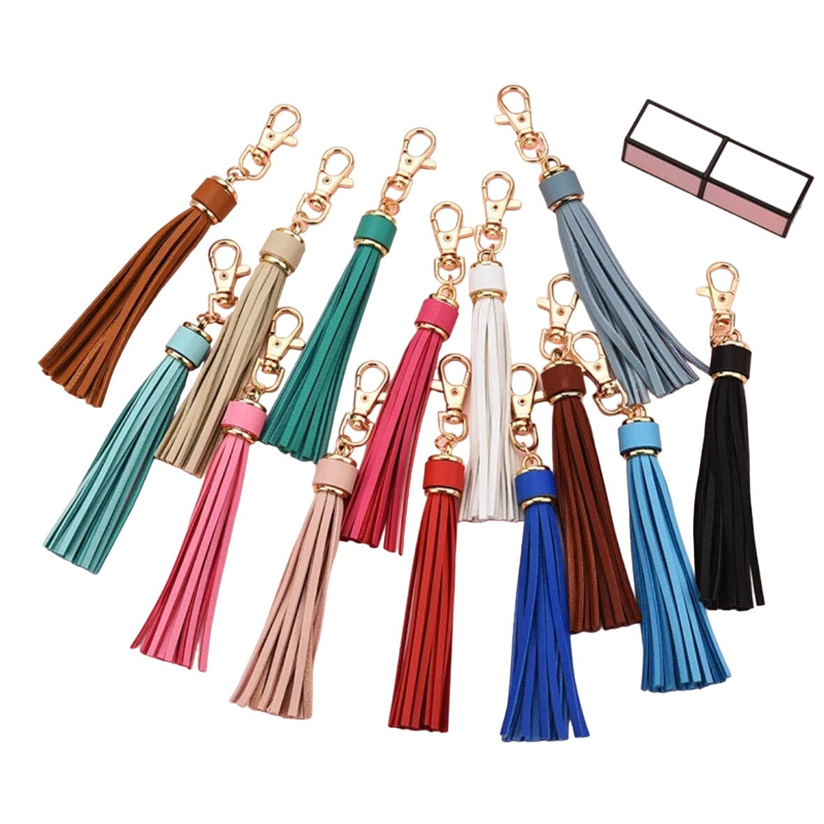 NEW Metallic Silver Tassel Bag Charm Tassels Keychains Purse Charms