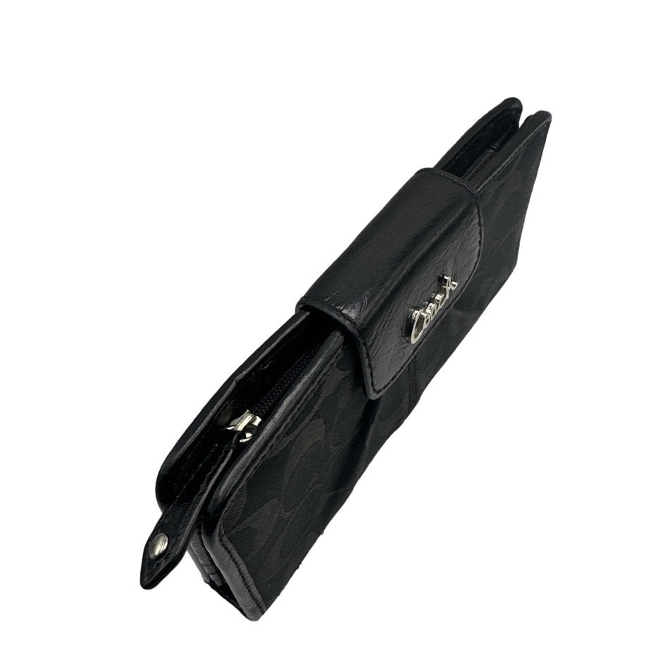COACH Black Signature Canvas Ashley Wallet