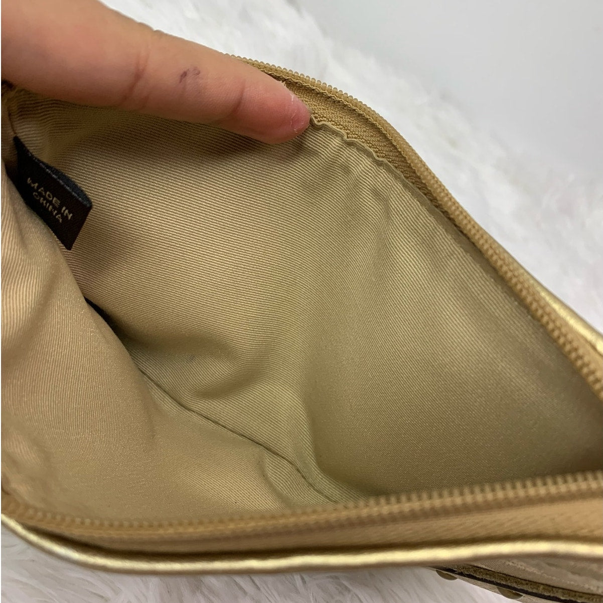 y2k COACH Gold Stud Signature Wristlet