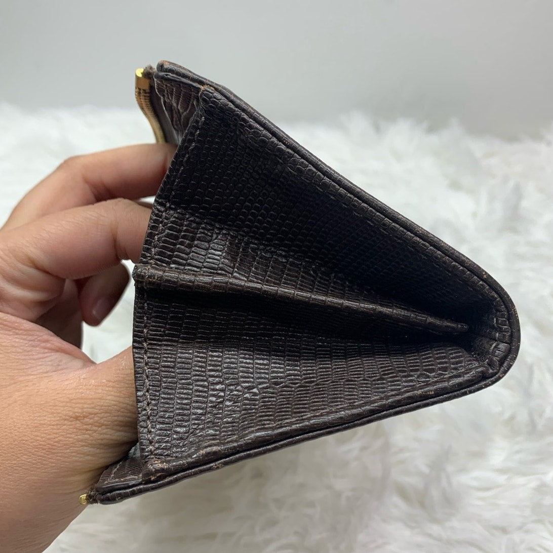 COACH Julia Khaki Brown Op Art Slim Zip Wallet