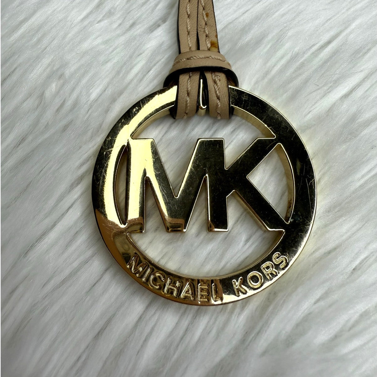 Michael Kors Beige Gold Bag Charm