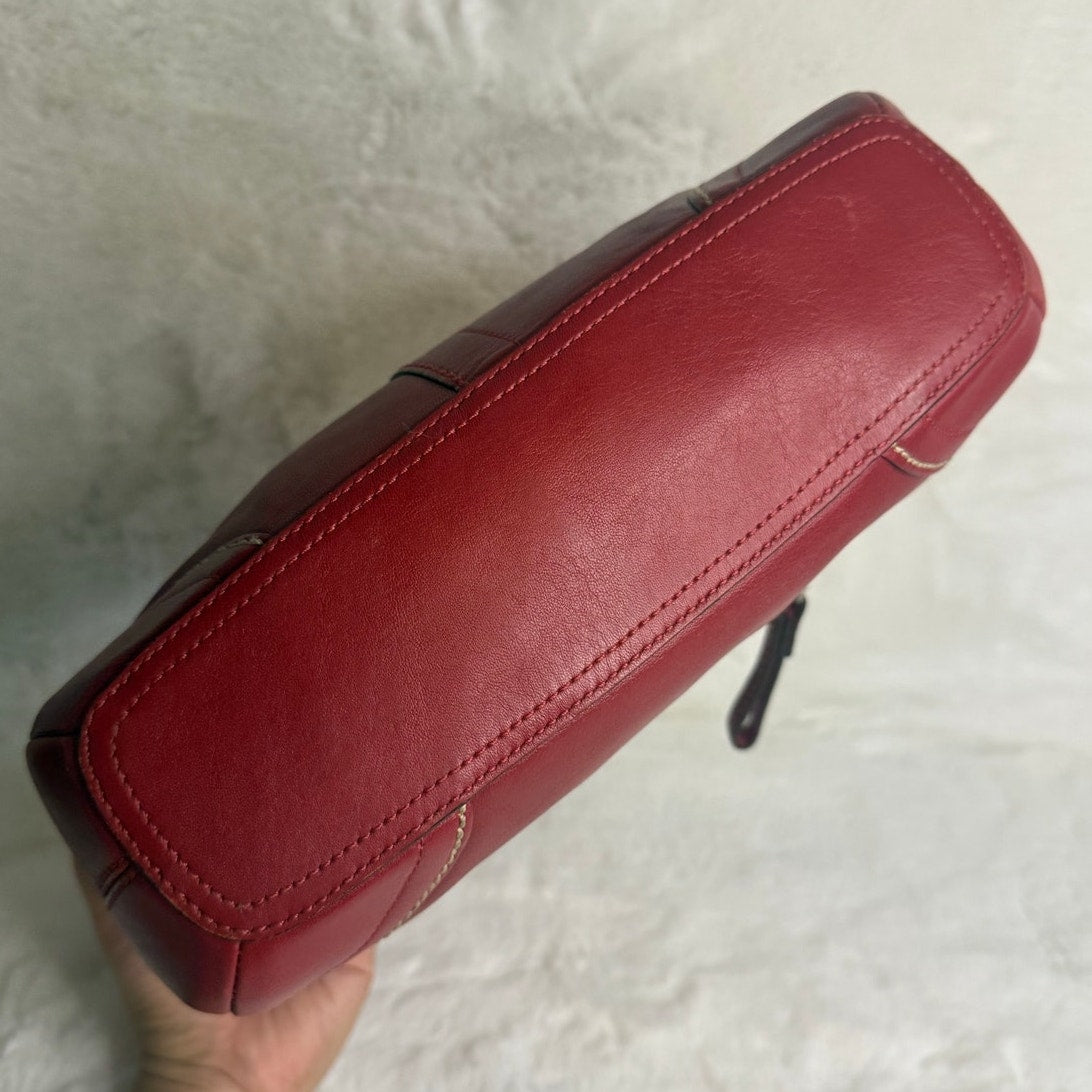 y2k Coach Red Convertible F12322 Hobo Shoulder Bag Crossbody