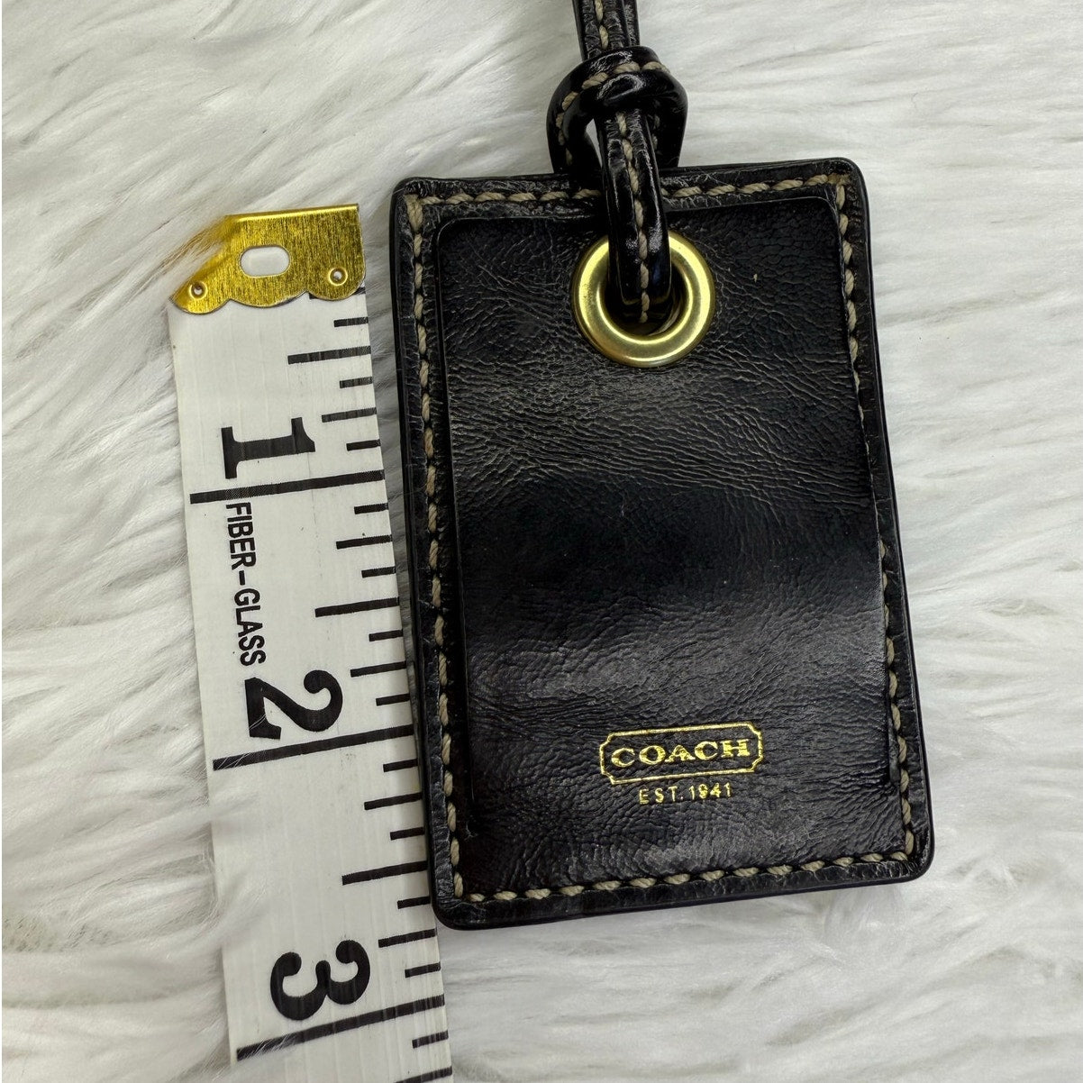 Vintage COACH Black Luggage Tag Bag Charm