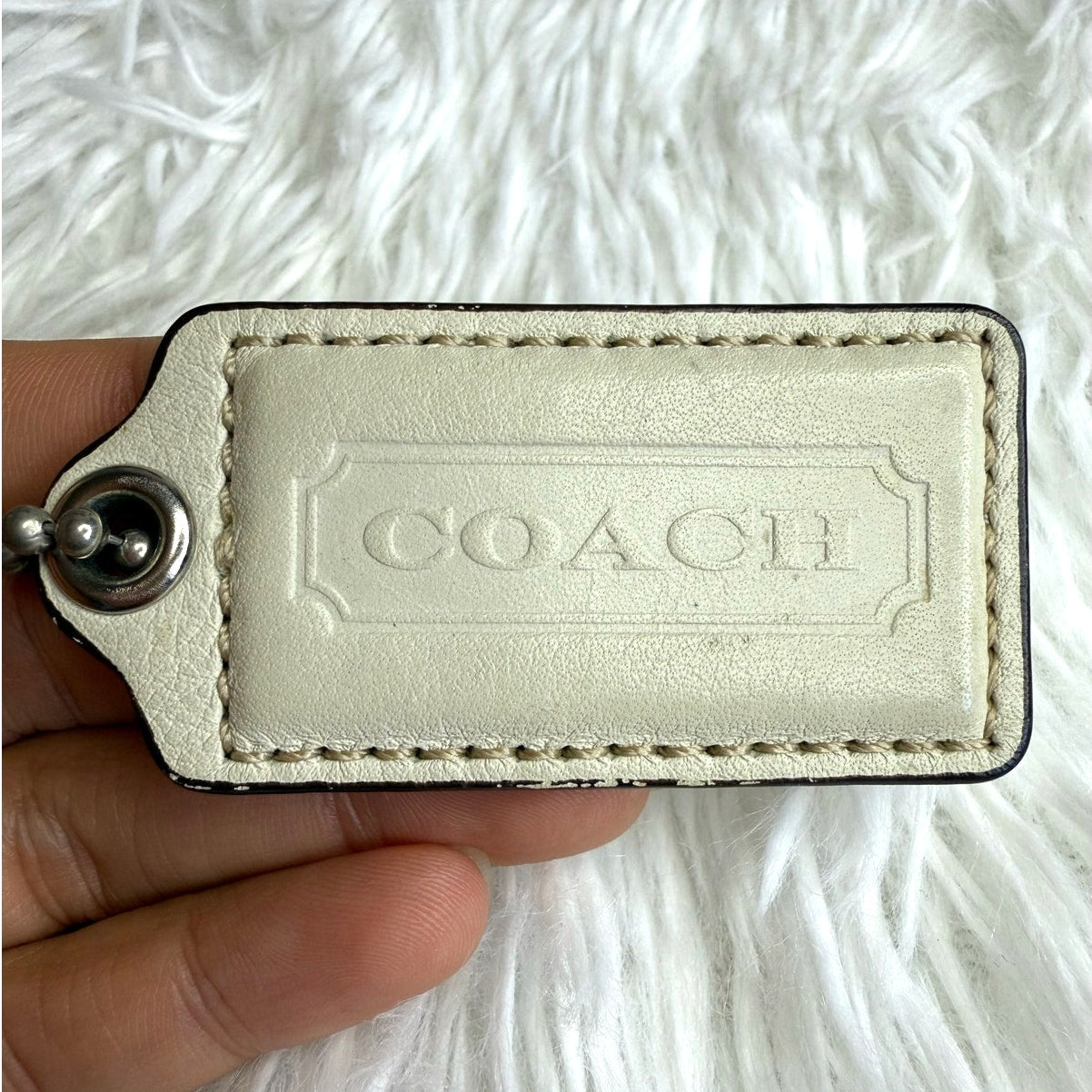 2" COACH Bone Fob Bag Charm Hang tag Hangtag