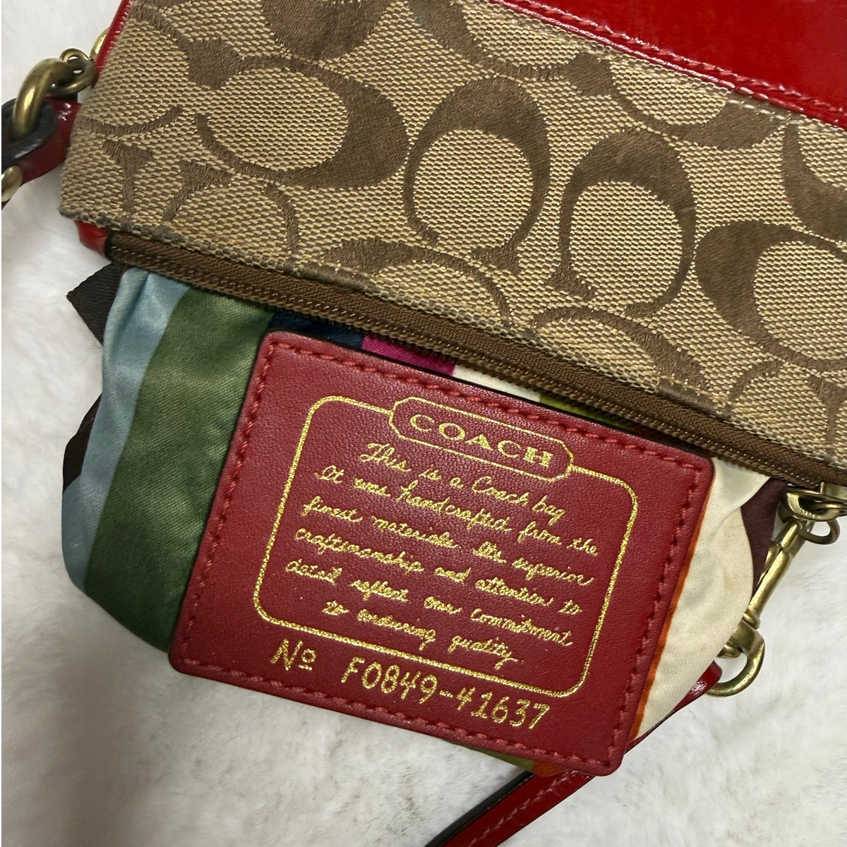 y2k COACH Legacy Stripe Wristlet