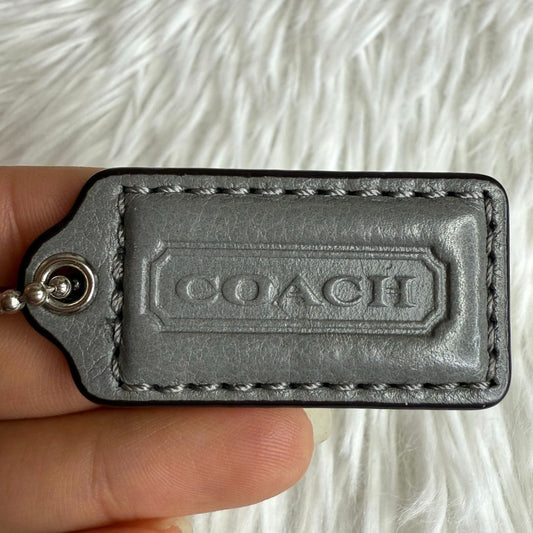 1.5" COACH Gray Fob Bag Charm Hang tag Hangtag