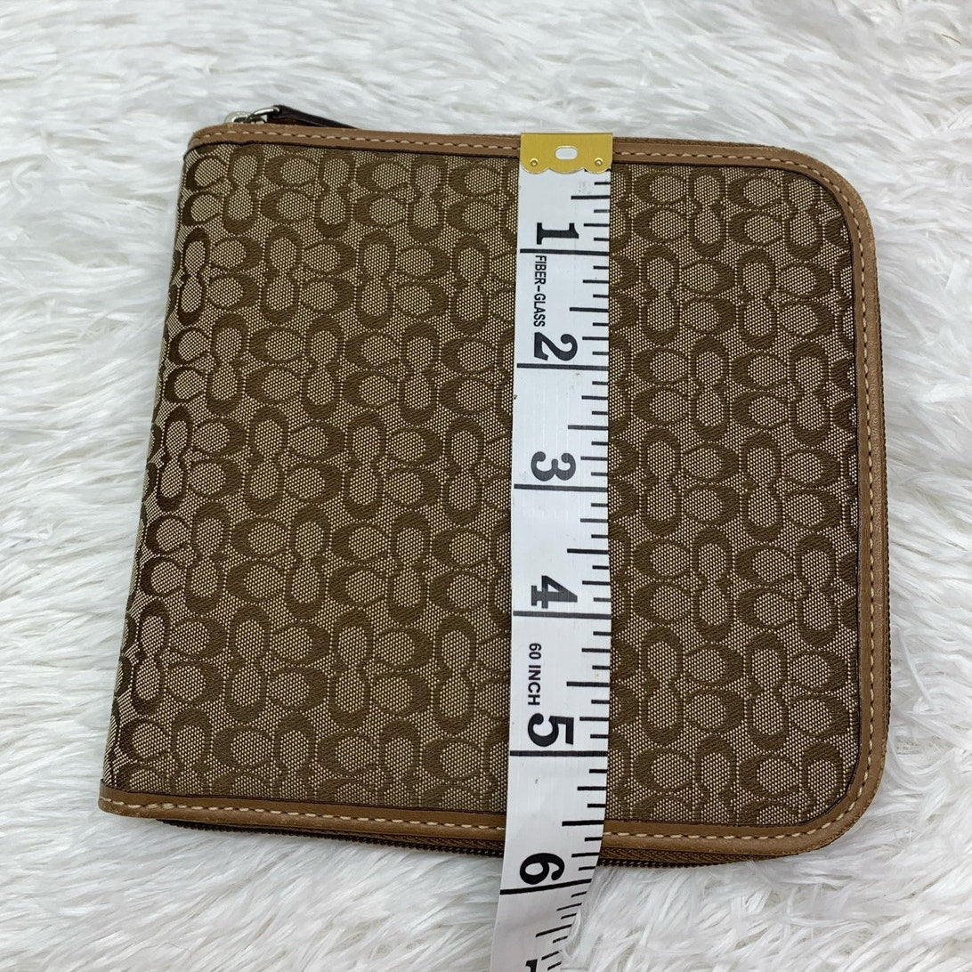 Vintage COACH Brown Signature Canvas CD Case