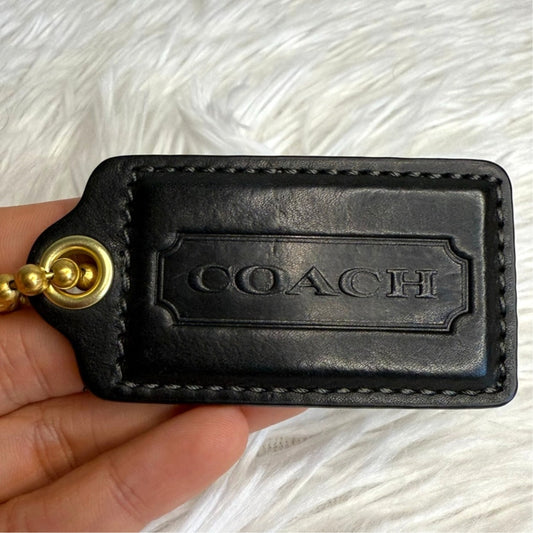 2.5" COACH Black Fob Bag Charm Hang tag Hangtag