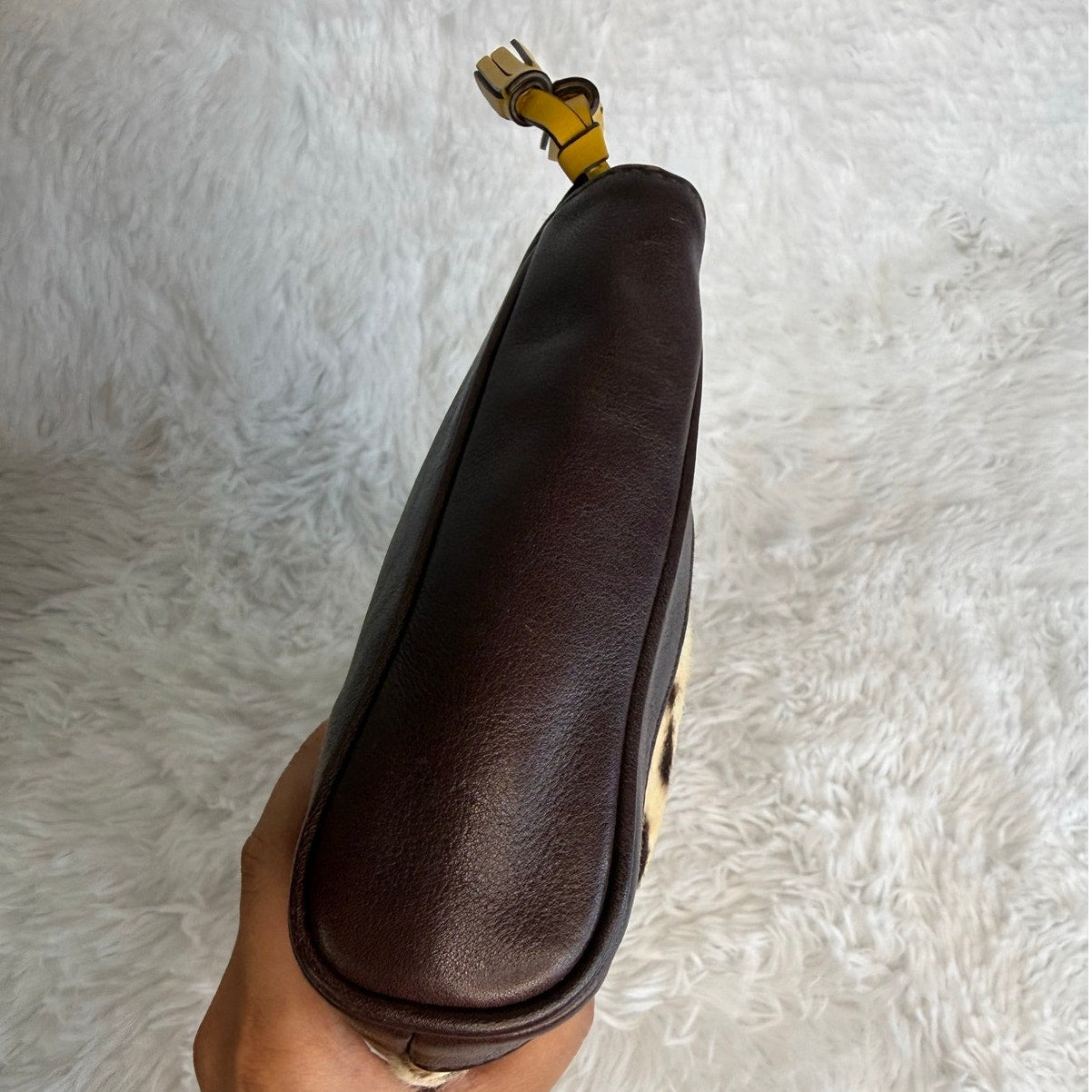 Coach Legacy Ocelot Haircalf Leather Zipper Pouch Clutch