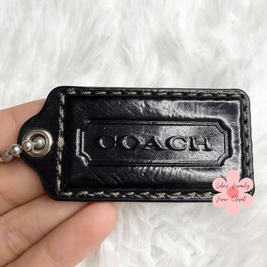 2” COACH Black Fob Bag Charm Hang tag Hangtag