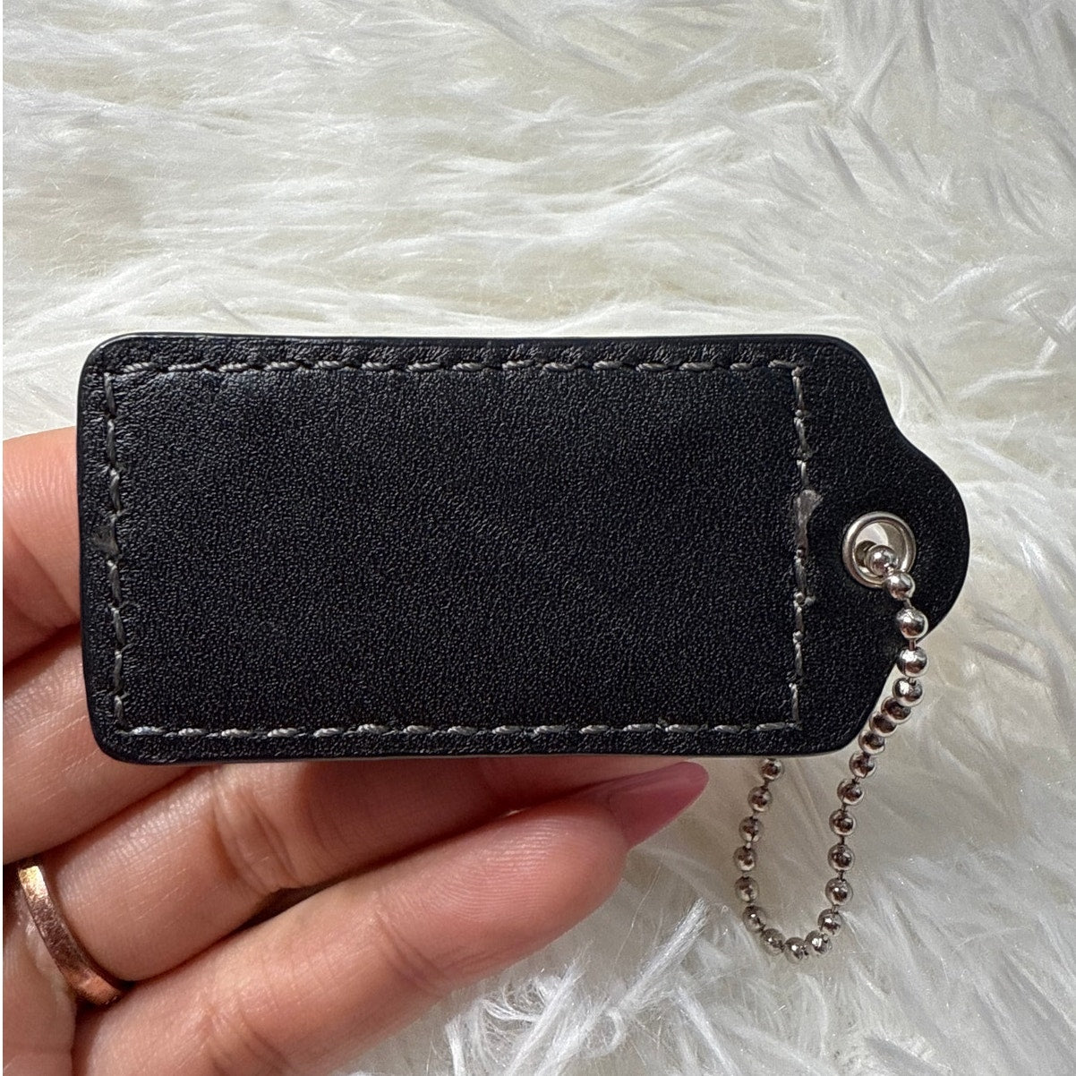 2” COACH Black Fob Bag Charm Hang tag Hangtag