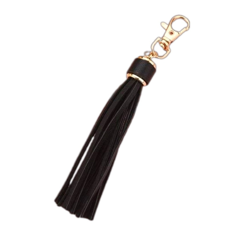 NEW Black Tassel Bag Charm Tassels Keychains Purse Charms