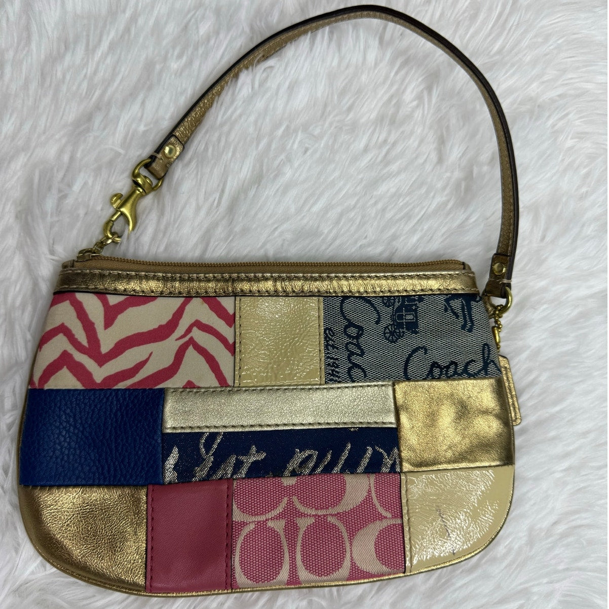 COACH Multicolor Patchwork wristlet