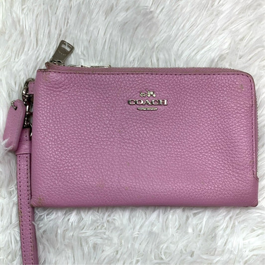 COACH Pink Double Zipper Wristlet