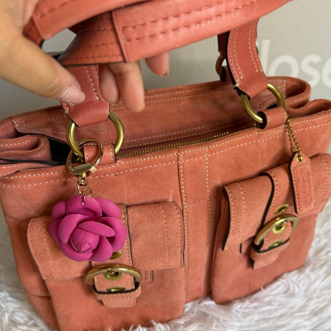 y2k COACH Vintage Soho Buckle Tan Suede Satchel Handbag