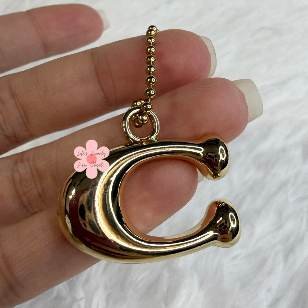 COACH "C" Hang Tag Key Fob Bag Charm