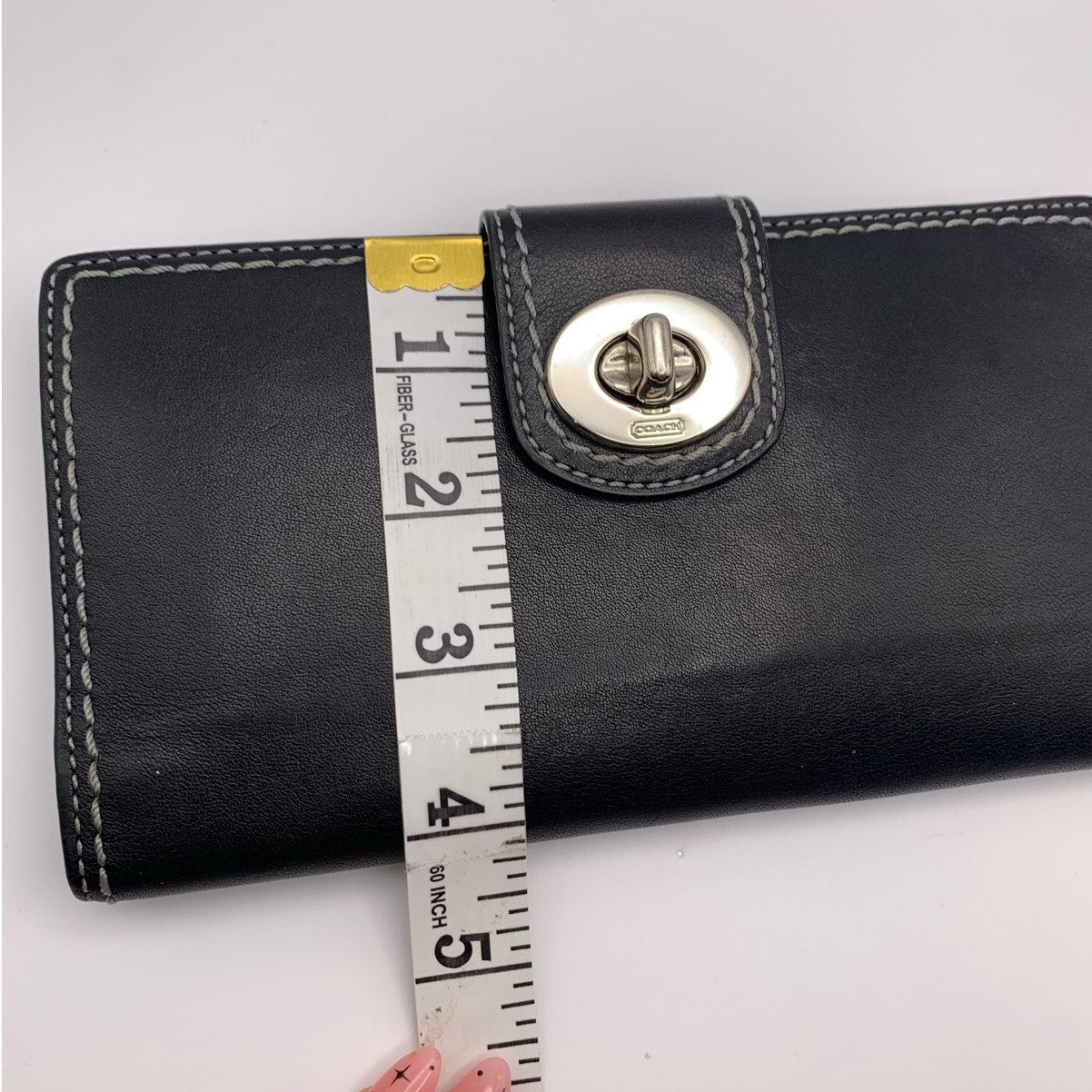 Y2K COACH Black Turnlock Wallet