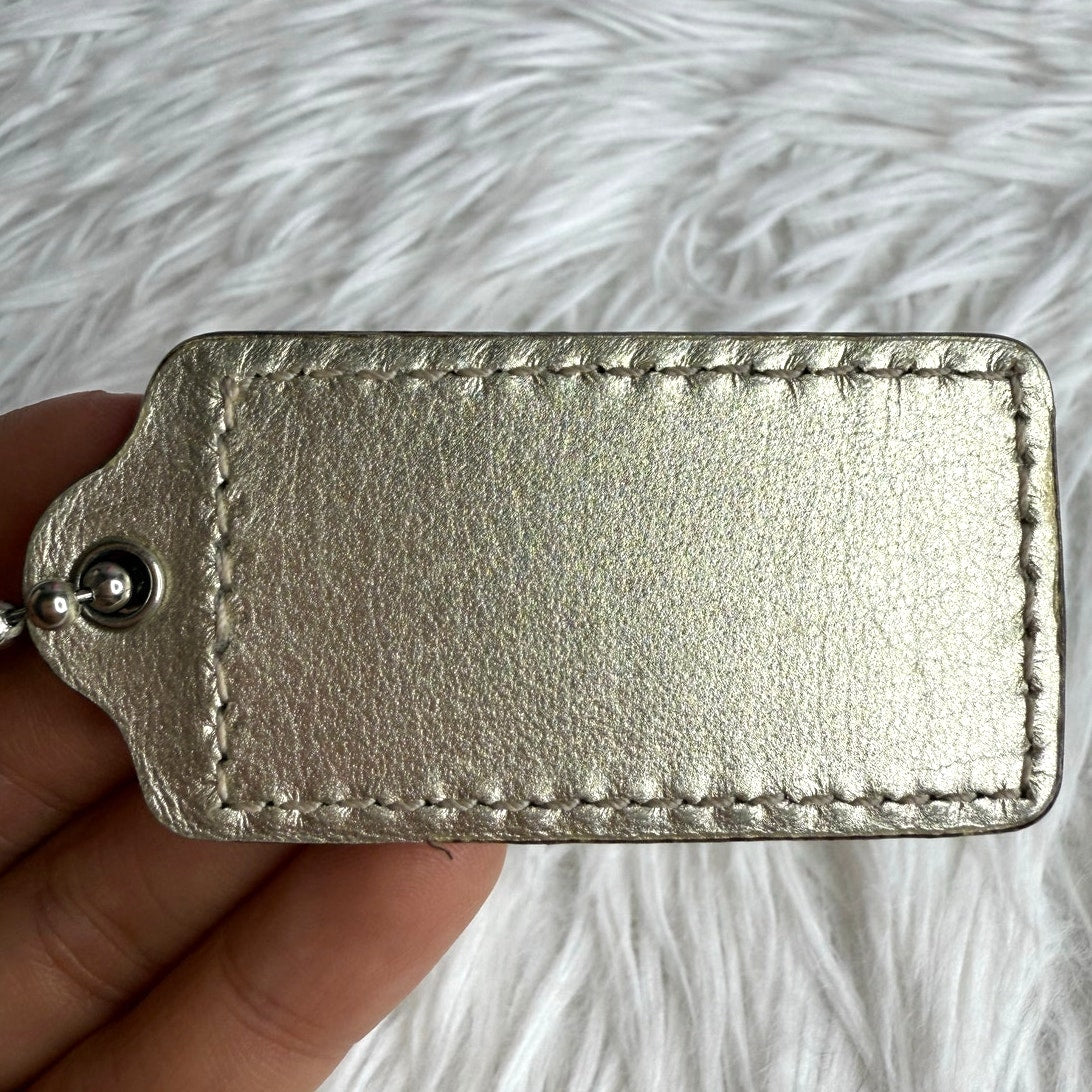 2.5" COACH Silver Fob Bag Charm Hang tag Hangtag