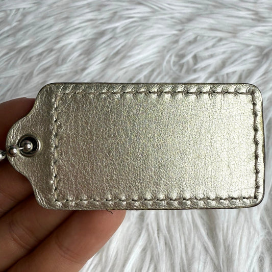 2.5" COACH Silver Fob Bag Charm Hang tag Hangtag