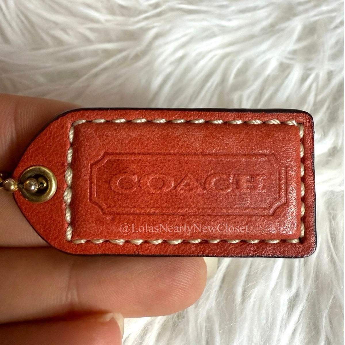 1.5" y2k COACH Red Fob Bag Charm Hang tag Hangtag