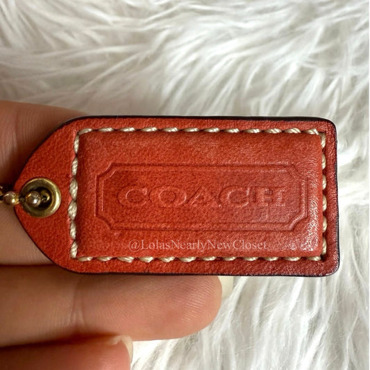 1.5" y2k COACH Red Fob Bag Charm Hang tag Hangtag