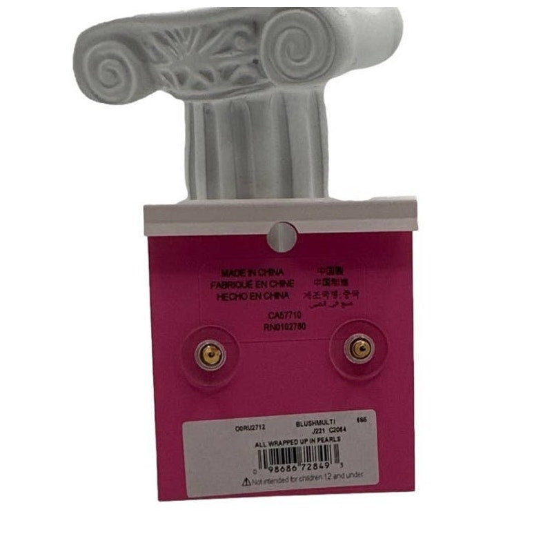 Kate Spade Cream Gold ALL WRAPPED UP IN PEARLS Bow Faux Pearl Earrings