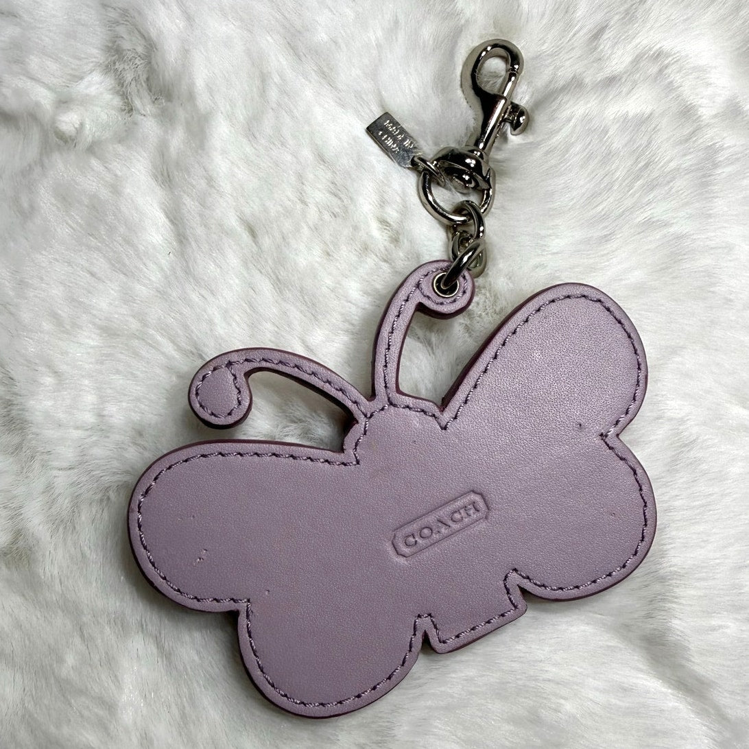 y2k Coach Vintage Leather Butterfly Keychain Charm
