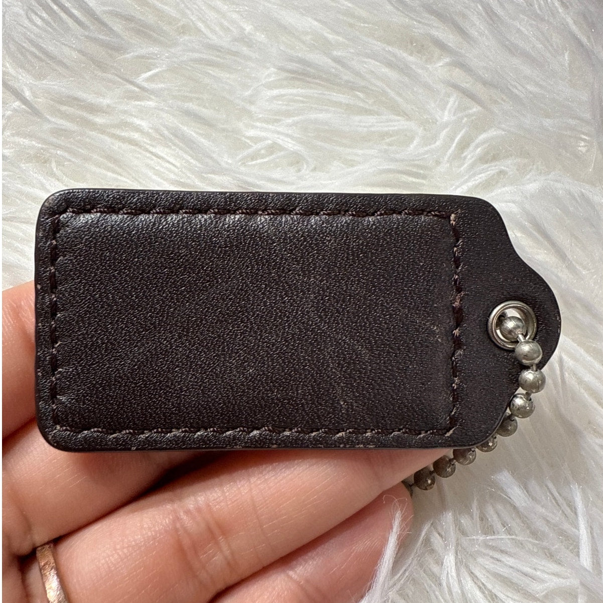 2" COACH Brown Fob Bag Charm Hang tag Hangtag