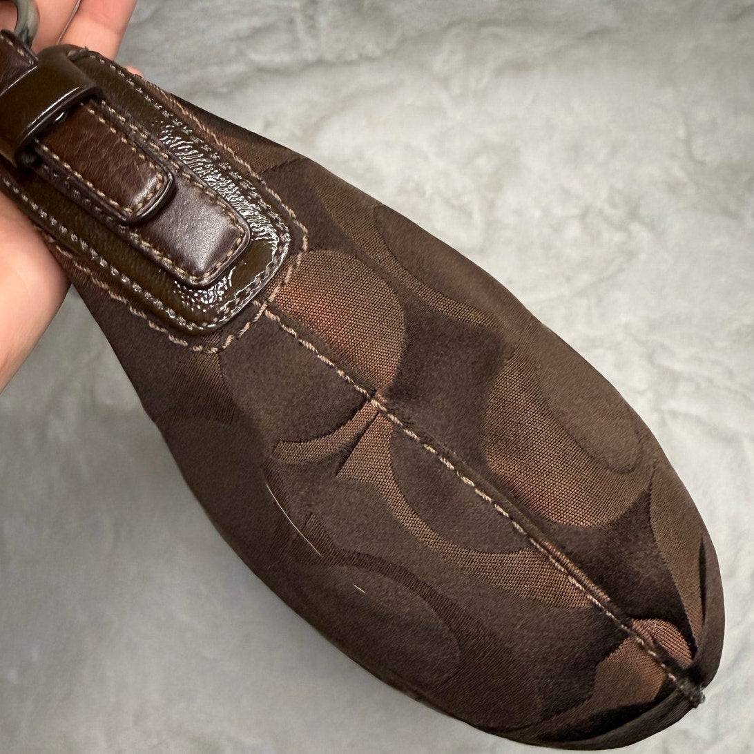 y2k Coach 12675 Brown Signature Hobo Shoulder Bag