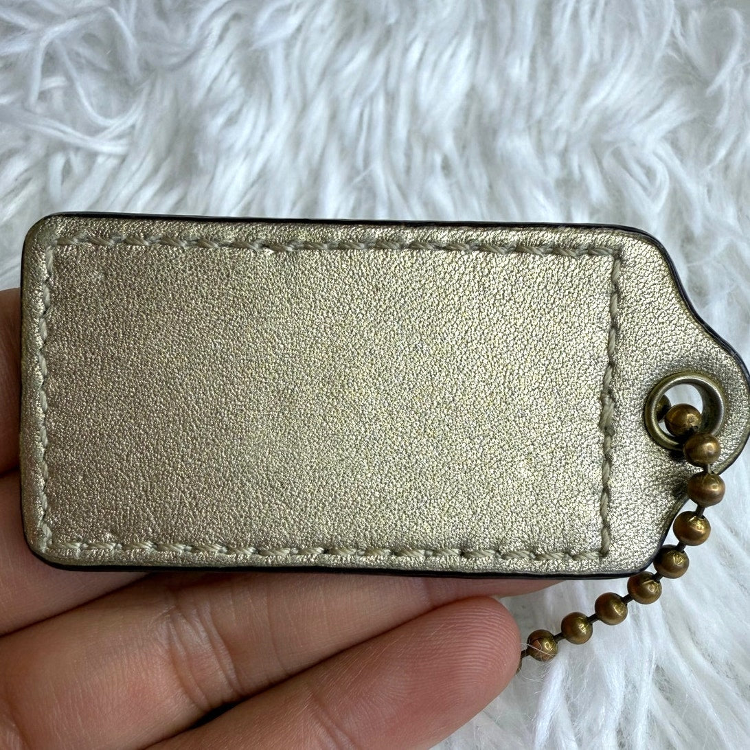 2" COACH Gold Fob Bag Charm Hang tag Hangtag