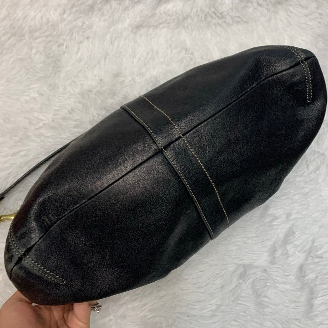 Vintage Coach y2k Hamptons Pleated Leather Hobo Shoulder Bag
